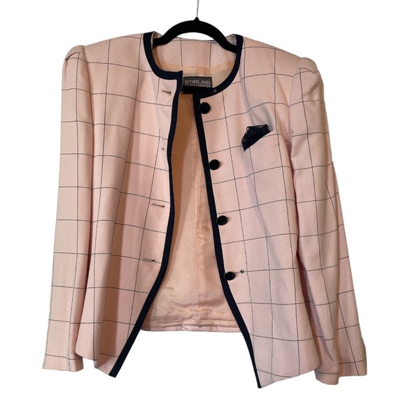 Vintage 80s Stirling Cooper Pink & Blue Blazer, Size 8 - Gem