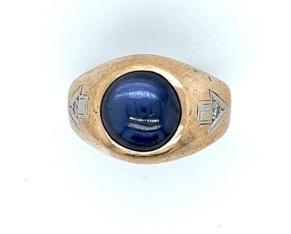 10K Yellow Gold Star Sapphire Ring - Circa 1960's - image 3