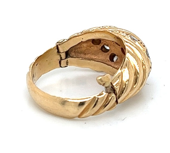 14 Karat Gold Plated CZ Double Band Knuckle Ring