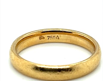 Austrian Made 18K Yellow Gold Wedding Band, 6.75 Finger, 4.3 Grams