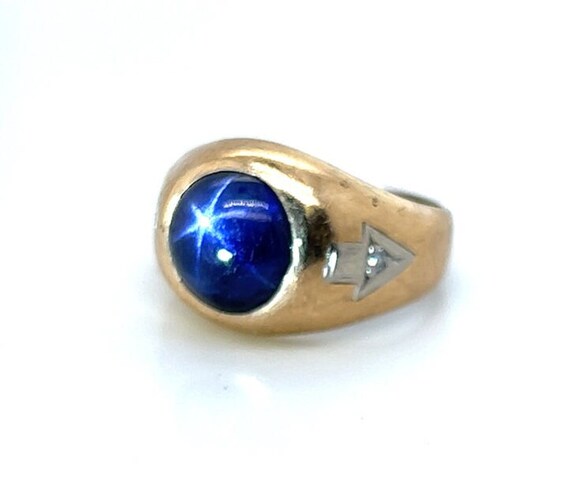 10K Yellow Gold Star Sapphire Ring - Circa 1960's - image 6