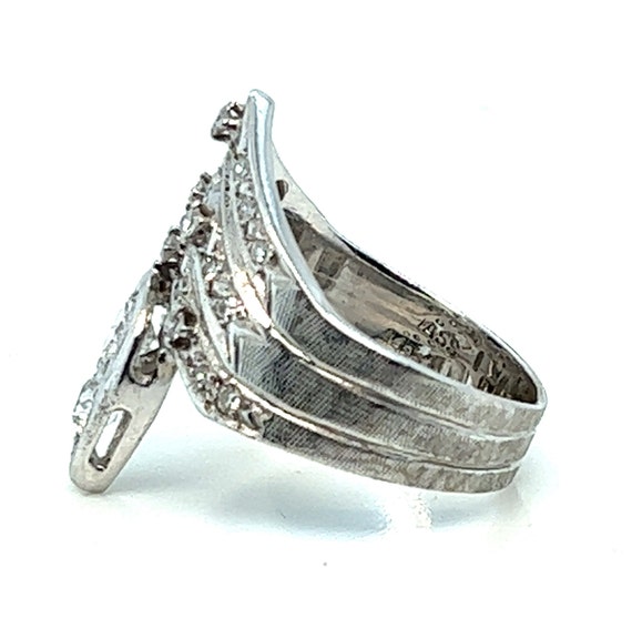 14K White Gold Chevron Diamond Ring - 0.91 Carat … - image 5