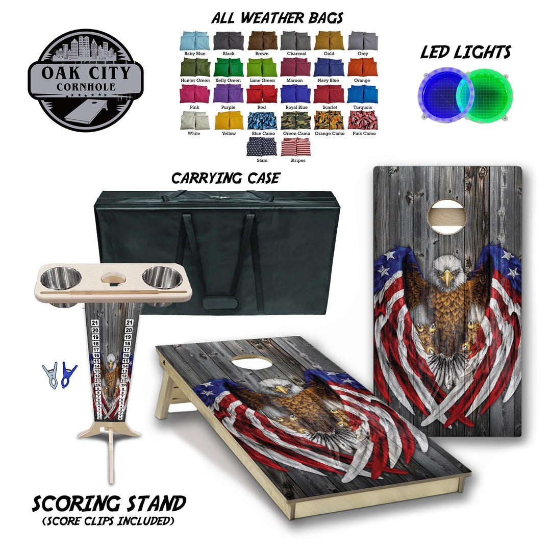 Patriotic Eagle Cornhole Set - Premium Quality