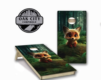 Little Fox Kids Mini Cornhole Boards - 12" by 24" - 4" holes