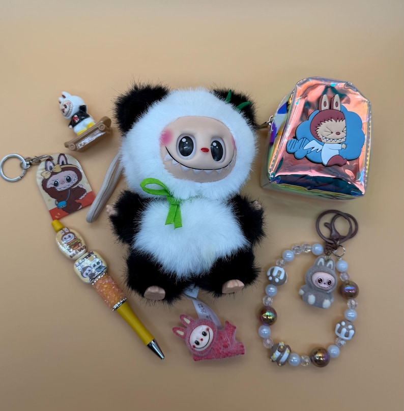 Custom Labubu doll set and accessories image 1