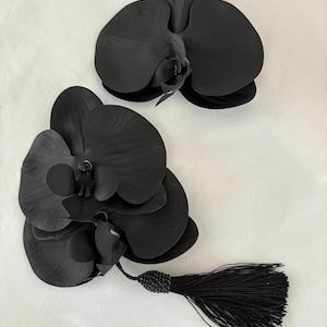 Pair of Pin Up Rockabilly Orchid Flower Hair Clips