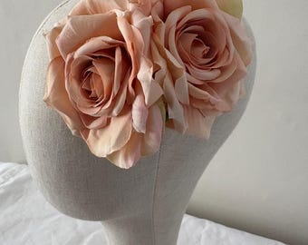 Pin Up Rockabilly Double Rose Hair Flower Clip