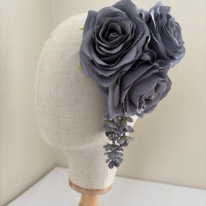 Pin Up Rockabilly Rose Hair Flower Clip With Beading