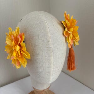 Set of Two Bright Pin Up Hair Flowers