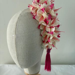 Pin Up or Bridal Fuchsia Cascade Hair Flower Clip