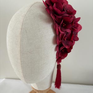 Modern Vintage Rockabilly hydrangea Hair Flower with Hand Beading