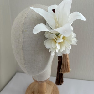 Bold Creamy White Burlesque Rockabilly Lily Hair Flower Clip