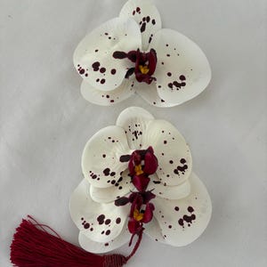 Pair of Pin Up Rockabilly Orchid Flower Hair Clips
