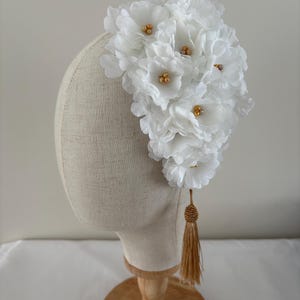 Modern Vintage Rockabilly Blossom Hair Flower with Hand Beading
