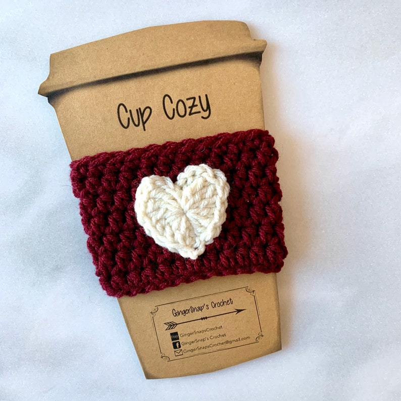 Reusable Cup Cozy Burgundy image 1