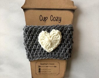 Reusable Cup Cozy - Grey and Cream