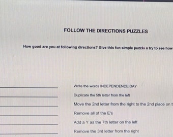 July Follow Directions Puzzle #3