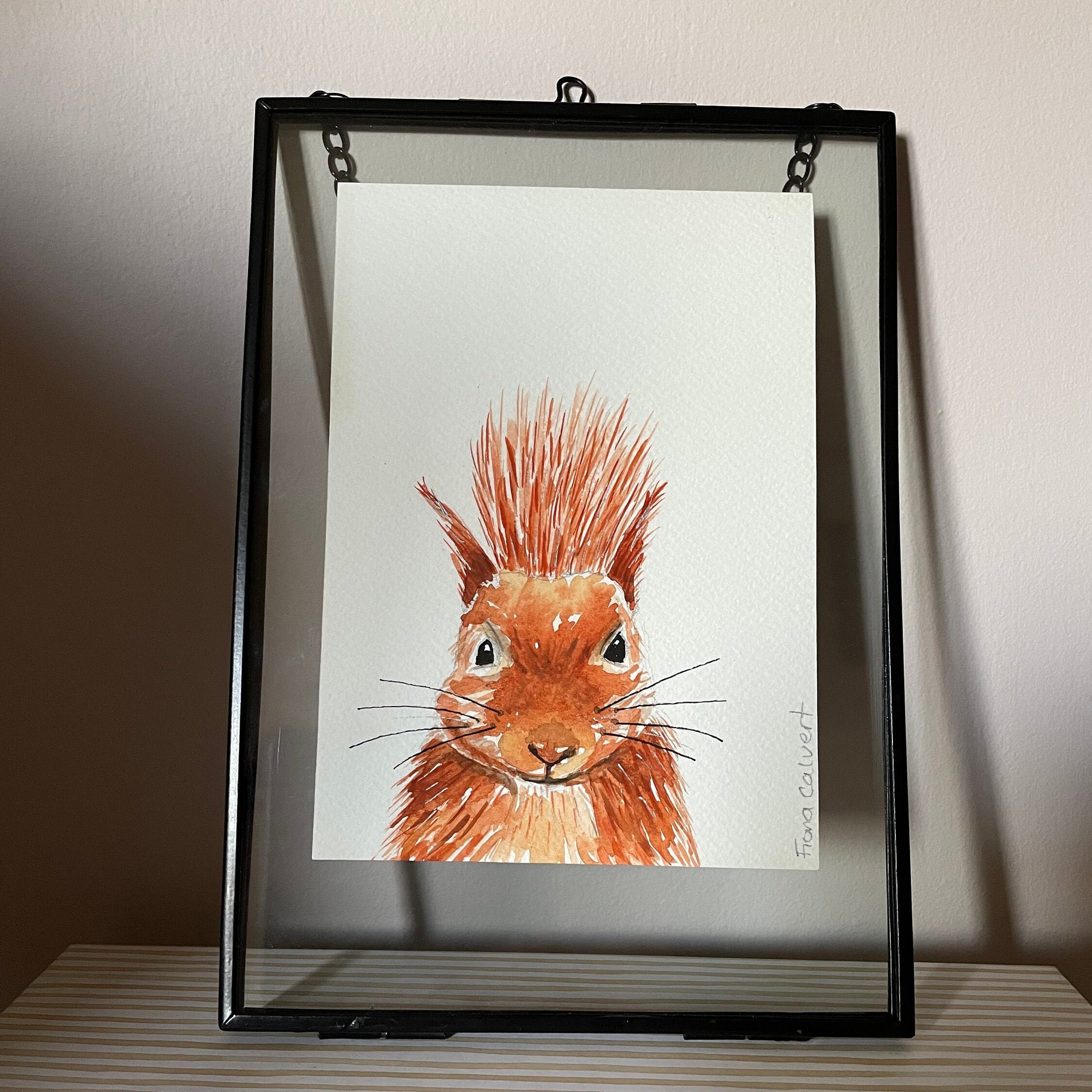 Pintura de acuarela de ardilla roja original ardilla roja | Etsy