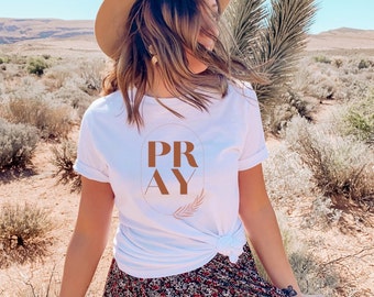 T-shirt unisexe à manches courtes Pray Shirt, Christian Shirt, Pray T shirt, Gift For Her, Gift For Mom, Religious Shirt, Church Shirt