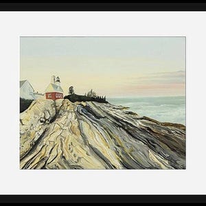 lighthouse art print, Maine Coastal landscape Ocean Coastal Lighthouse Wall Art Landscape for Living Room Bedroom Office decor, ocean art