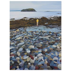 Coastal print for home, Bar Harbor Maine art print, Original painting print for coastal home, ocean decor for gift, beach print for home