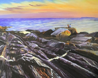 At Peace : Painting Print, Maine Coast