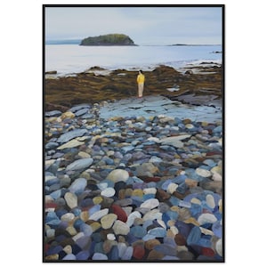 Wall art coastal Maine  Splash of Yellow, Bar Harbor Maine Print of Original Painting, Maine Landscape Paintings