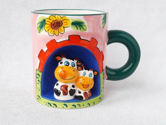 Trendy Animals Ceramic 3D Handle Coffee Mug Drinking Cup For Kids