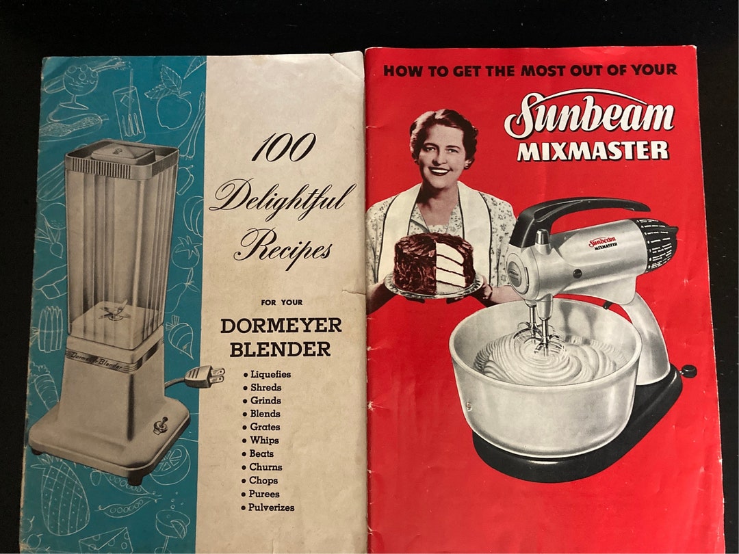 Vintage 1950s Electric Appliance Manuals, Dormeyer Blender & Sunbeam