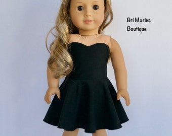 18 inch doll clothes AG doll clothes Strapless black dress made to fit like American Girl doll clothes