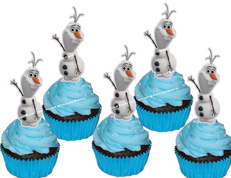 frozen olaf cupcake topper or cake pop topper 12pcs etsy