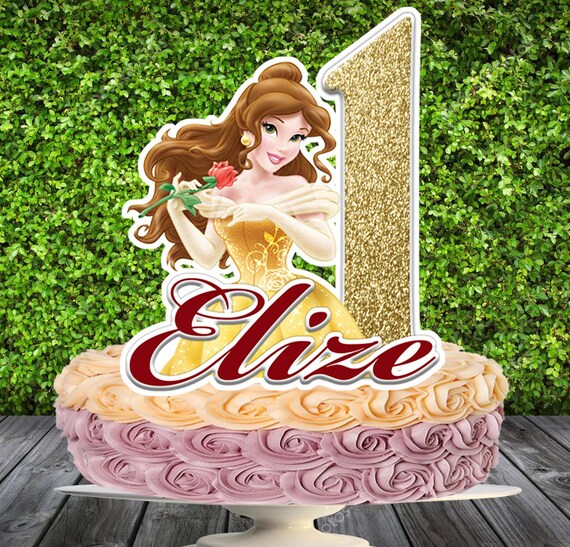 Belle Beauty And The Beast Cake Topper Personalized Etsy