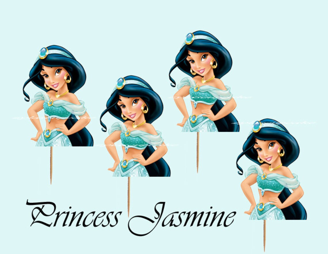 Princess Jasmine Cupcake Topper or Cake pop topper 12pcs Etsy