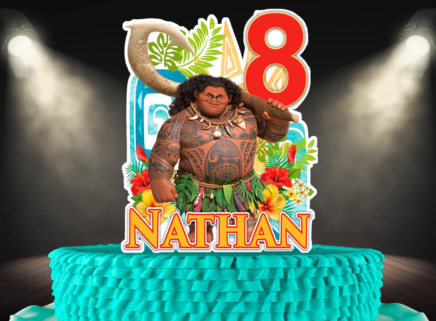 Maui Of Moana Cake Topper Moana Personalized Cake Topper Etsy