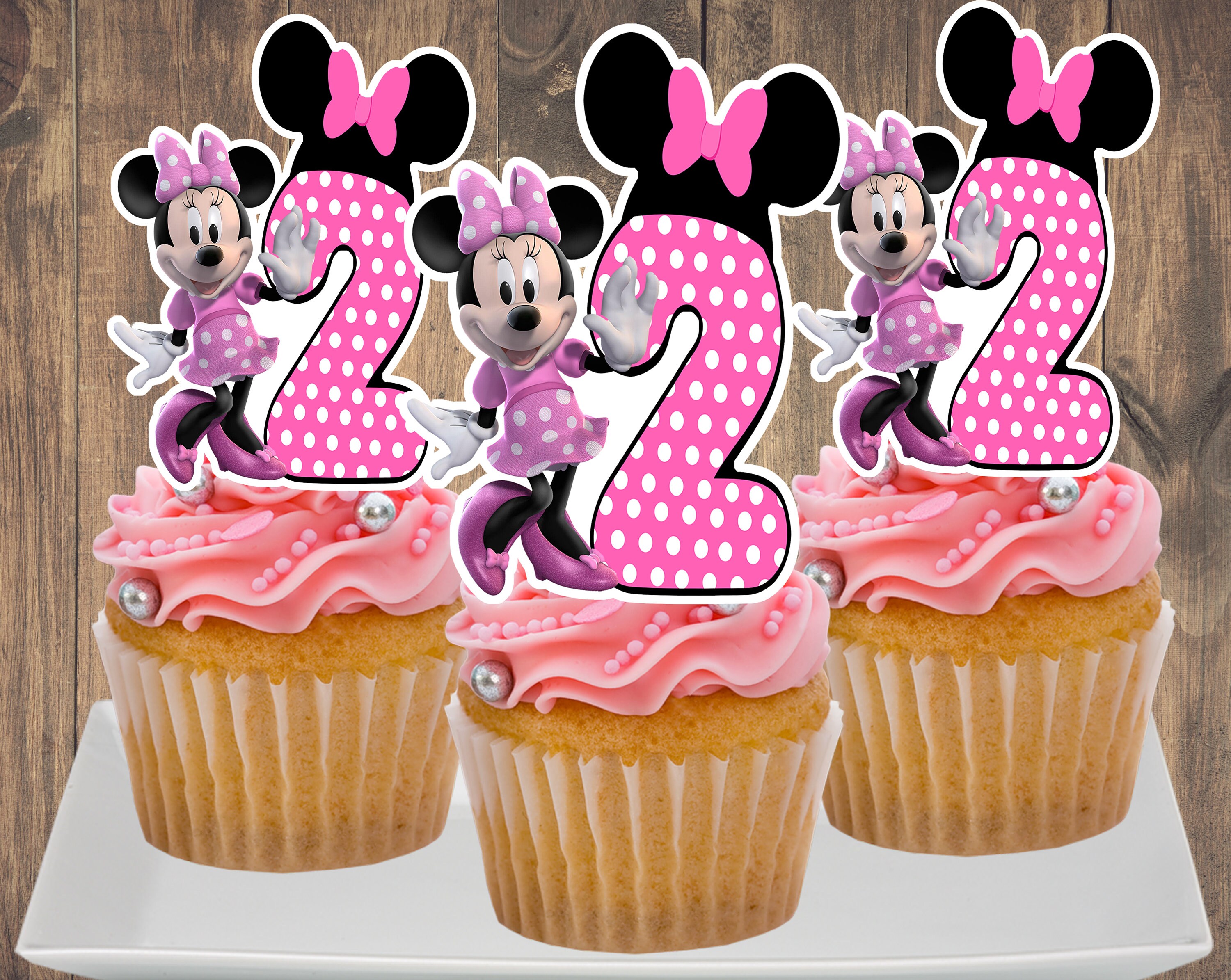 Minnie Mouse Rosa Cupcake Topper O Pastel Pop Topper12pcs Etsy