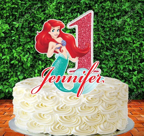 Ariel Little Mermaid Cake Topper Personalized Etsy