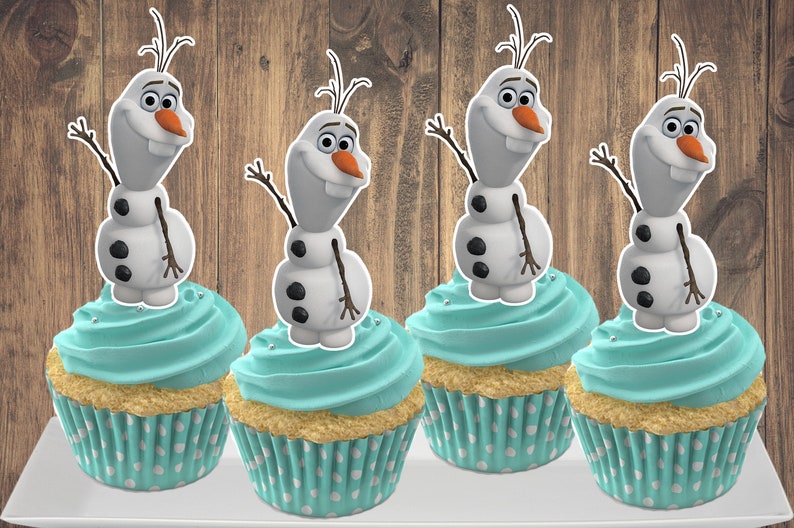 frozen olaf cupcake topper or cake pop topper 12pcs etsy