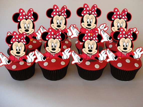 Minnie Mouse Red Cupcake Topper Or Cake Pop Topper12pcs Etsy