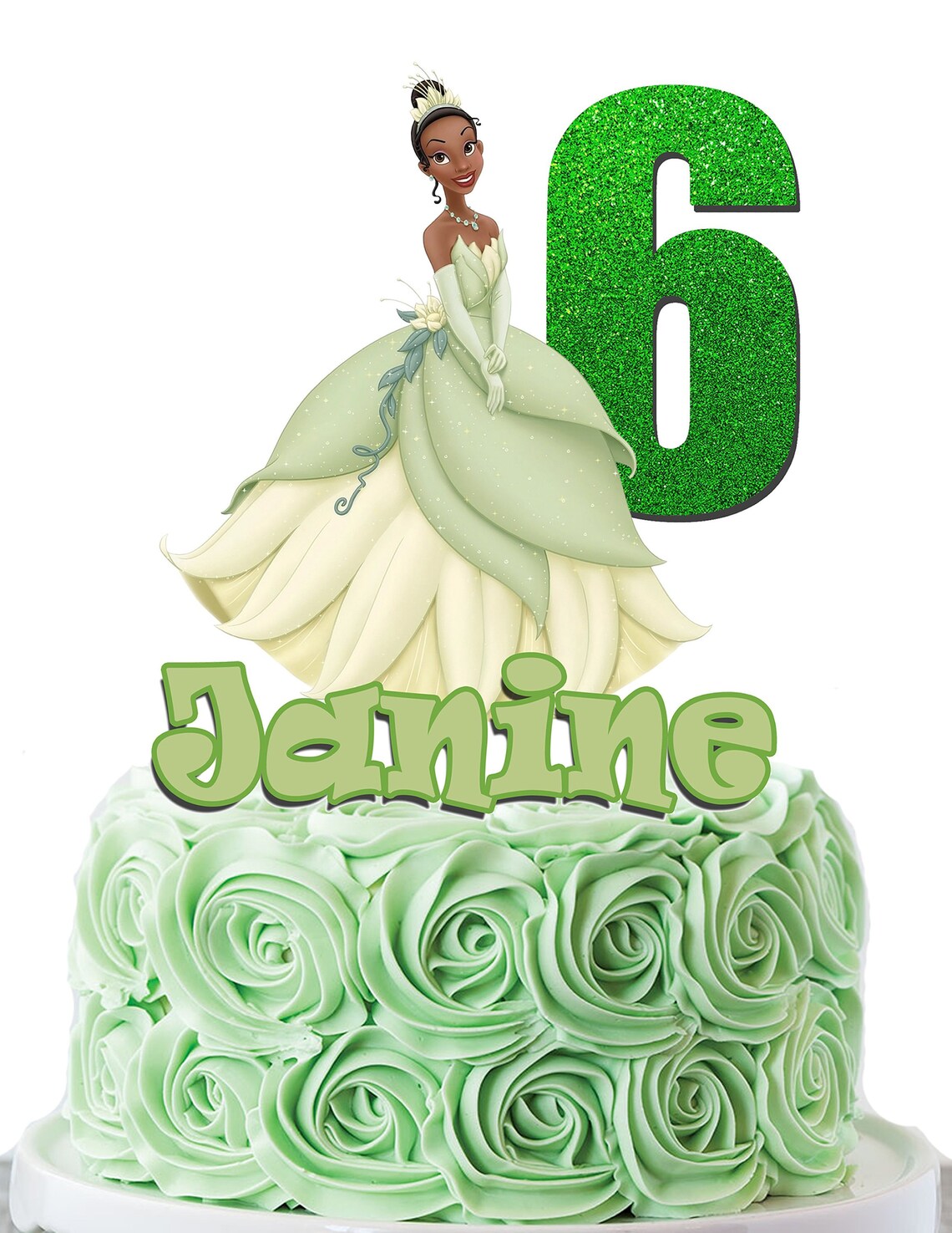 Princess Tiana Cake Topper PERSONALIZED | Etsy