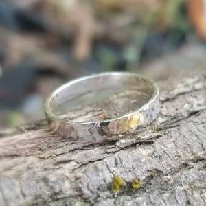 3 mm Hammered Sterling Silver Ring