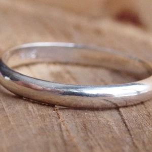 Sterling Silver Ring Band 2.5 mm Wide Band, Half Round Minimalist Style Ring, Handcrafted Simple Ring Jewellery