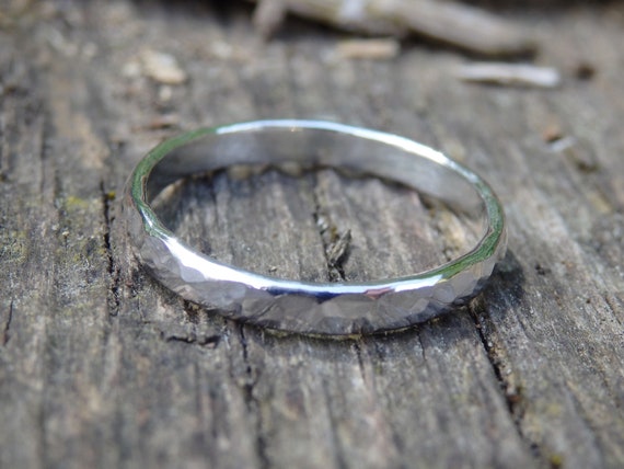 Hammered Sterling Silver Stackable Band Ring 2.5mm Wide Hammered Sterling Silver Stackable Band Ring 2.5mm Wide