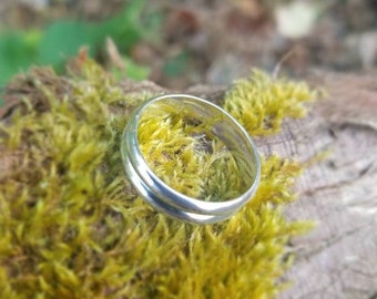 Sterling Silver 5 mm Double Half Round Ring, Minimalist Unisex Ring