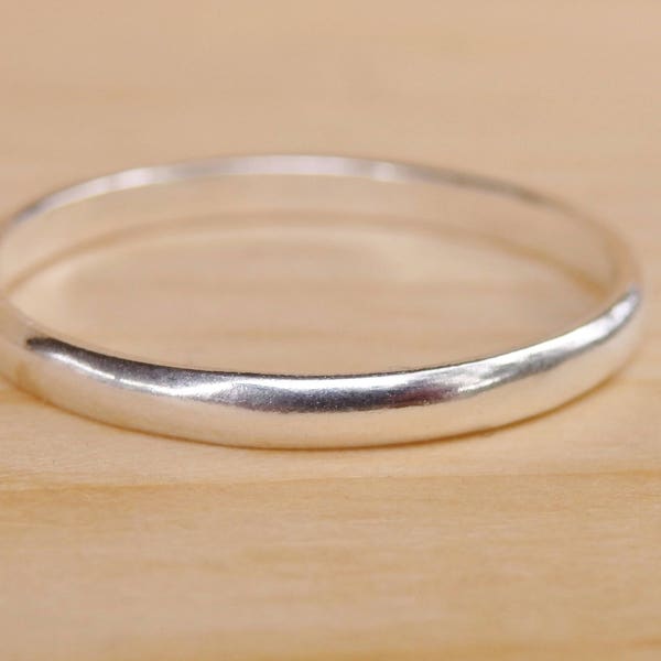 Anneau demi-rond en argent sterling de 2 mm de large, anneau empilable, anneau minimaliste, fait sur commande