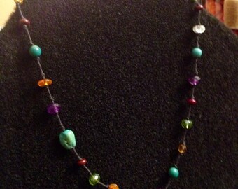 Semi-precious Stones on Cotton or Silk