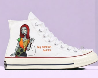 Personalize Painted Gothic Canvas Shoes High Top Chuck Taylor 1970s Custom Handmade Painted C.orpse Bride Mother's Day Gifts For Woman