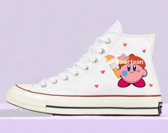 Personalize Painted Anime Canvas Shoes High Top Chuck Taylor 1970s Custom Handmade Painted Anime Mother's Day Gifts For Woman