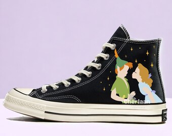 Personalize Handmade Painted Abstract Art Canvas Shoes High Top Chuck Taylor Custom Painted Anime The Angel Mother Day Gifts For Her