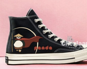 Personalize Embroidered Panda Sneaker Chuck Taylor High Top Handmade Embroidered Canvas Shoes Mother's Day Gifts For Her