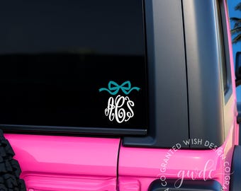 Bow Ribbon Decal, Bow Vinyl Decal, Coquette Bow Car Decal, Coquette Bow Sticker
